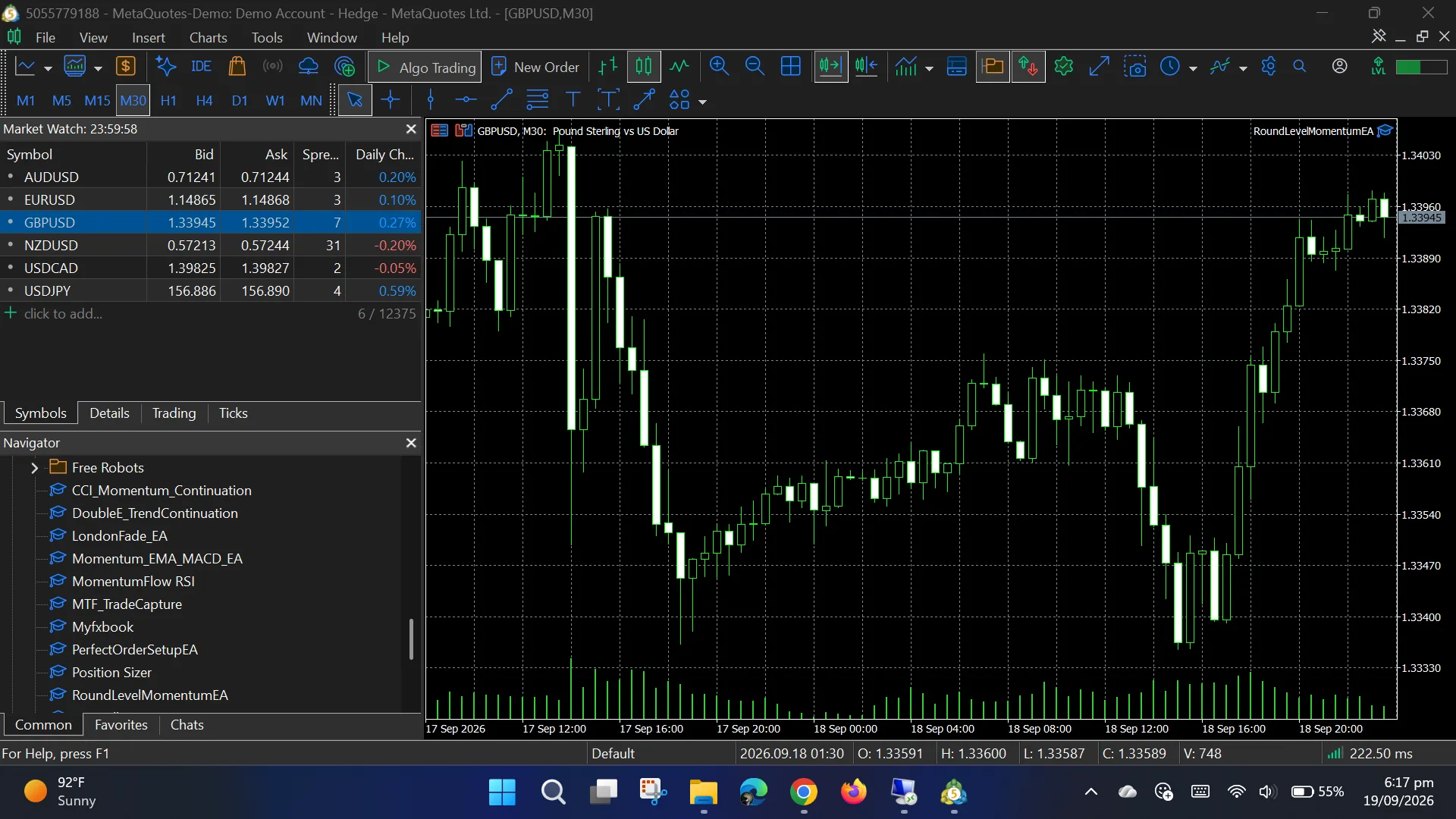 Round Level Momentum EA
